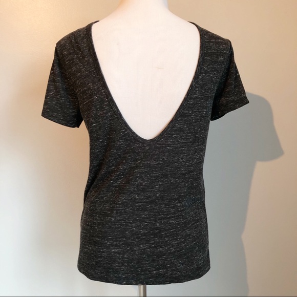 Victoria Sport Black Grey Marled Scoop Back Tee, size Small - Picture 3 of 8